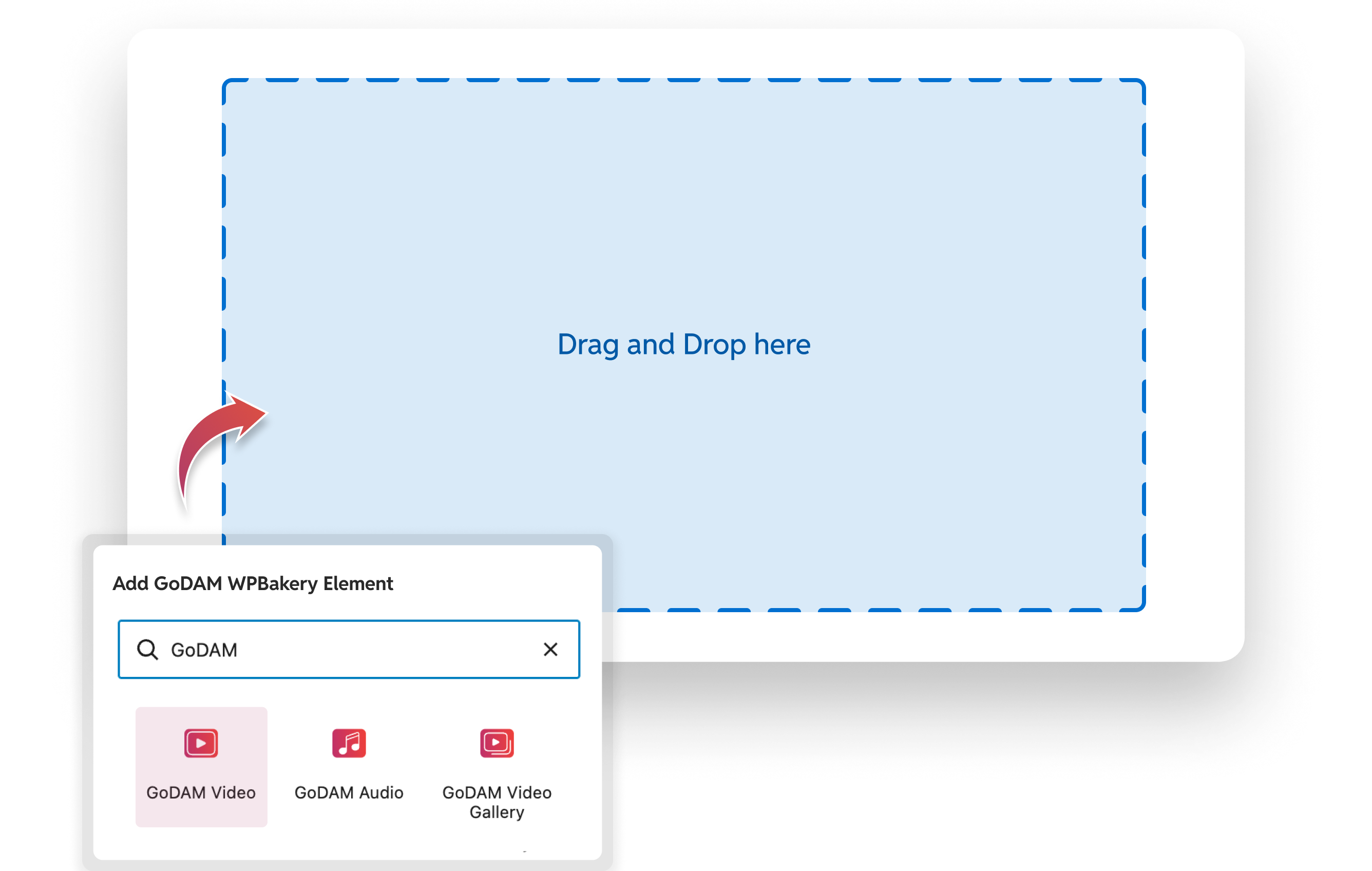 Drag-and-Drop Workflow GoDAM WPBakery Element
