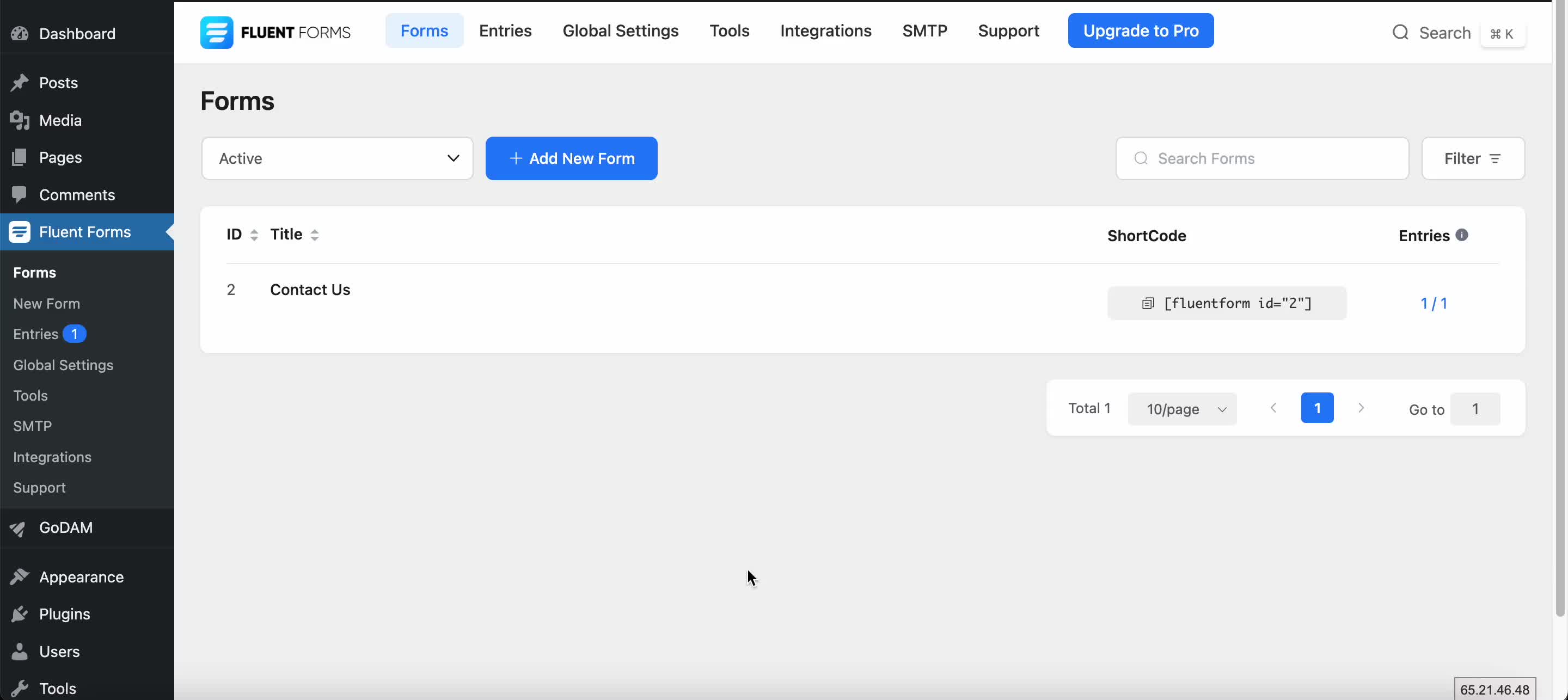 FluentForms-SubmissionEntry