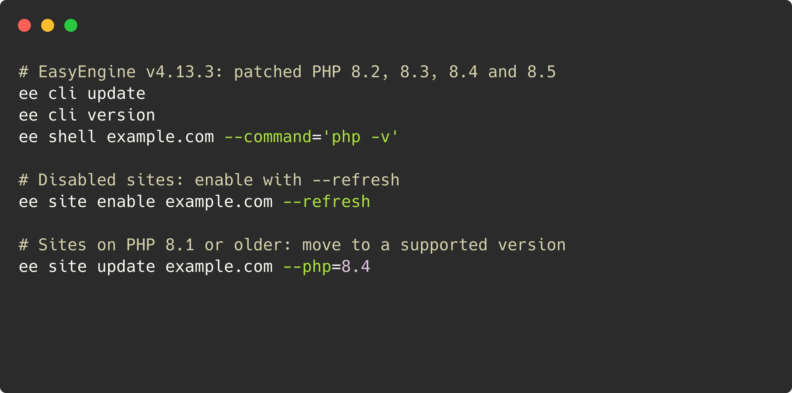 EasyEngine v4.13.3 Fixes Critical PHP Vulnerabilities