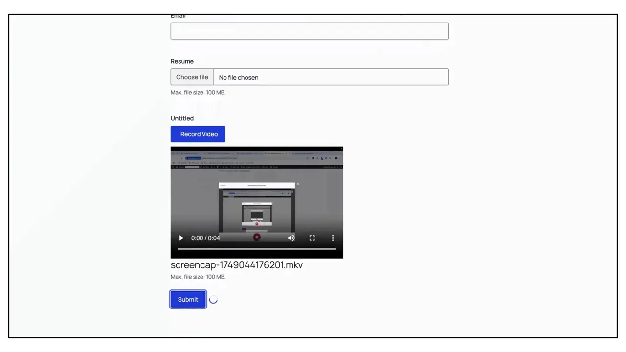GoDAM Recorder form submission