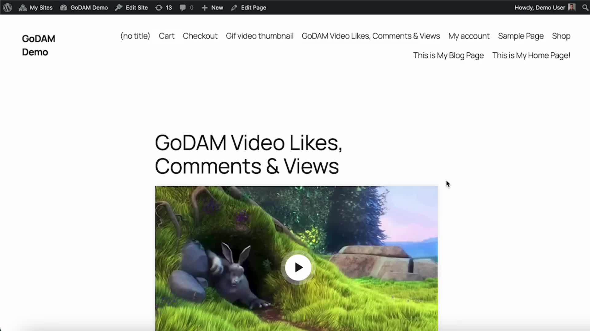 GoDAM video likes & comments features page