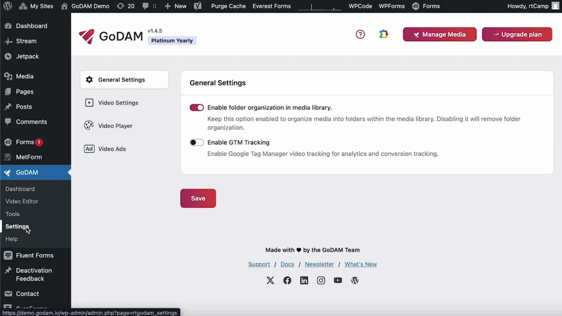 Customizable Video Player for WordPress Features page
