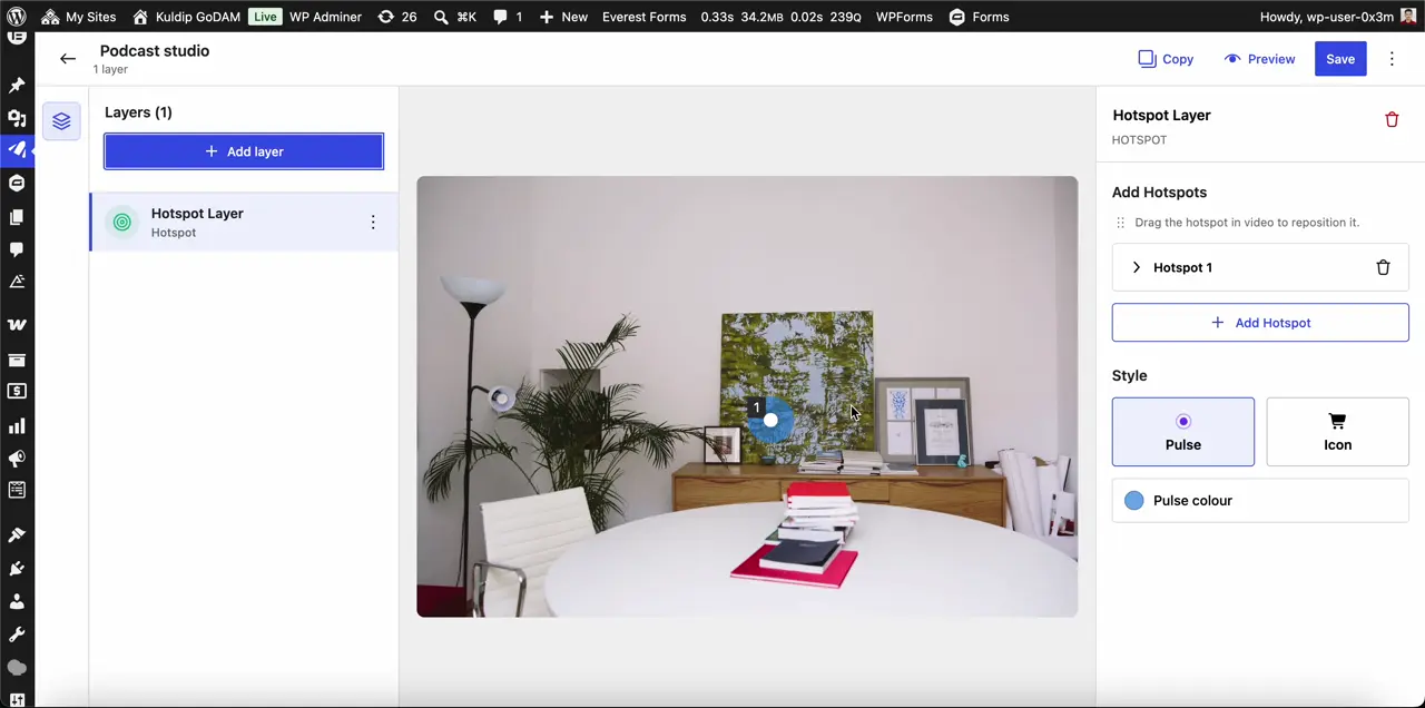 Hotspot drag an resize