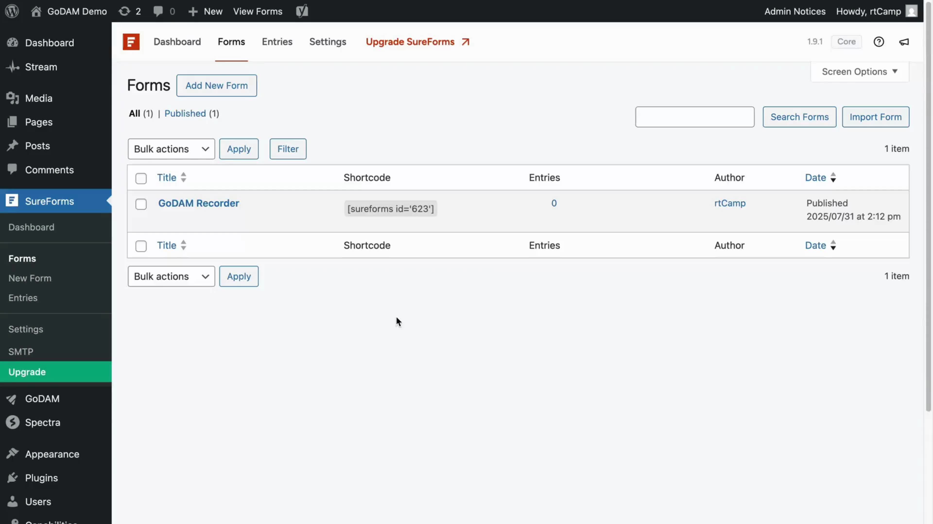 Sureforms-recorder-godam